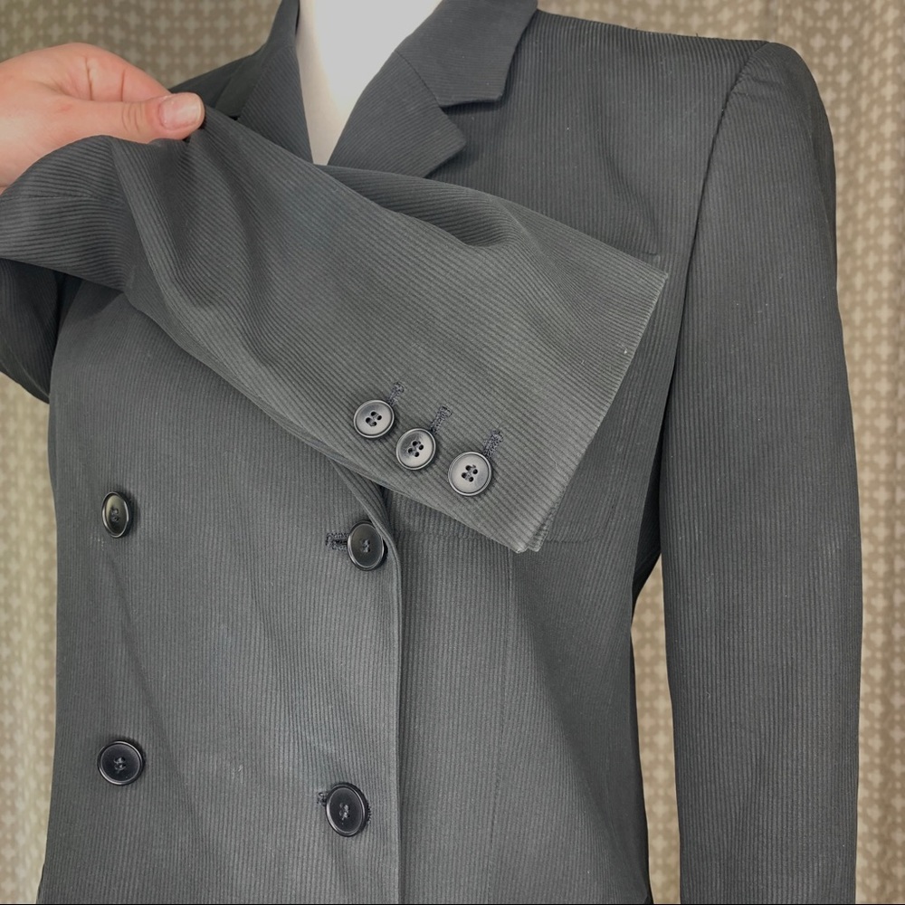 CALVIN KLEIN COLLECTION Black Double Breasted Blazer Jacket Coat Collar Size 6 - Picture 13 of 13